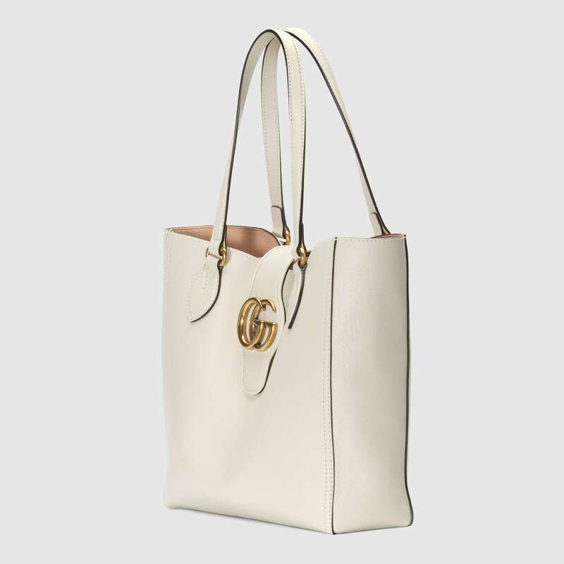 Gucci Small Messenger Bag with Double G Tote Bag 652680 White